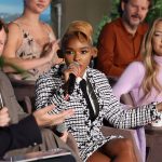 Janelle Monáe at the Glass Onion A Knives Out Mystery Press Conference in Los Angeles